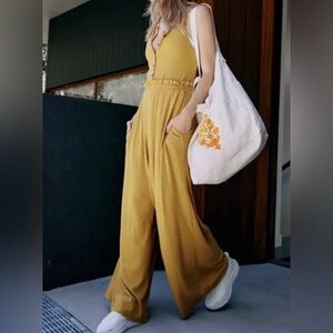 Free People Movement Small Caught My Tempo Wide Leg Jumpsuit